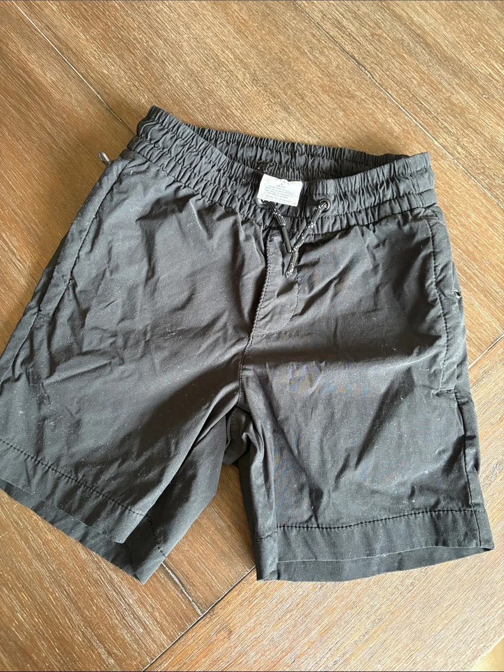 Boys Black Elastic-Waist Casual Shorts
